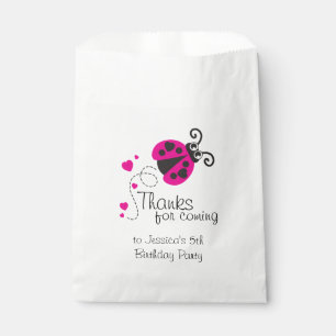 Ladybug / ladybird hearts personalised favour bag