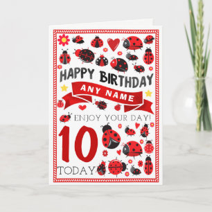 Ladybug Ladybird Personalised Birthday Card