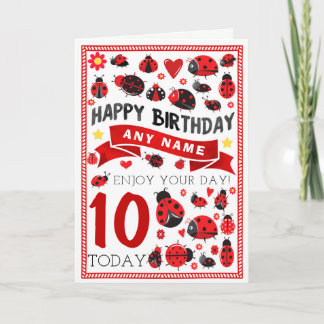 Ladybug Ladybird Personalised Birthday Card