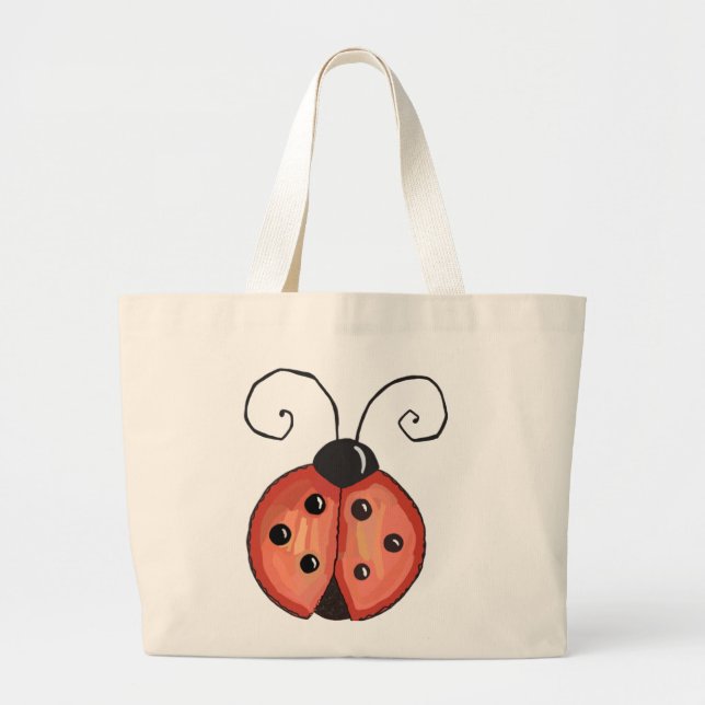 Ladybug Large Tote Bag (Front)