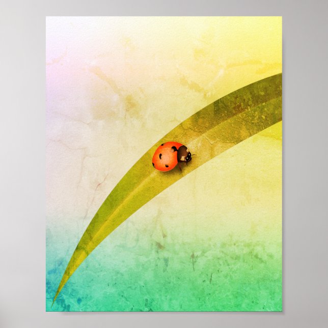 Ladybug Leaf Poster (Front)
