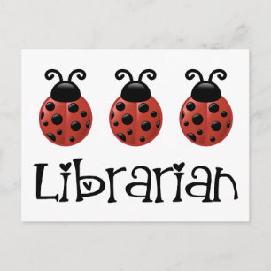 Ladybug Librarian Gift Postcard