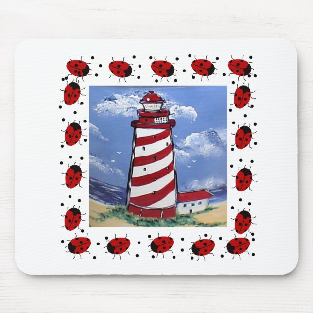 Ladybug Lighthouses Mouse Pad (Front)