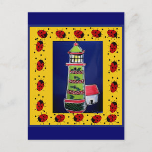 Ladybug Lighthouses Postcard