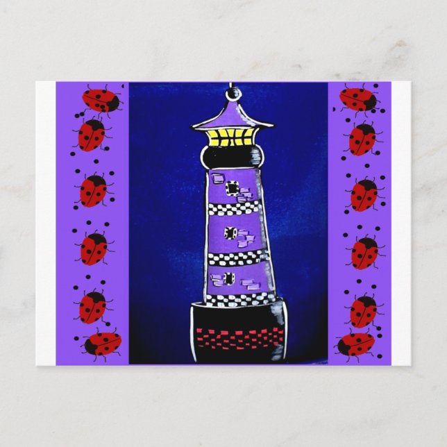 Ladybug Lighthouses Postcard (Front)