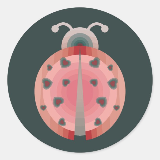 ladybug love classic round sticker (Front)