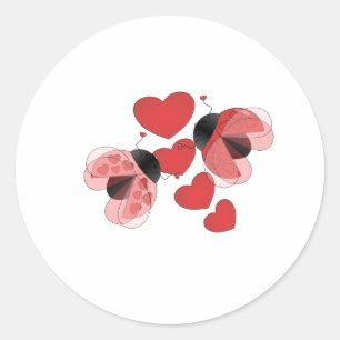 Ladybug Love Classic Round Sticker