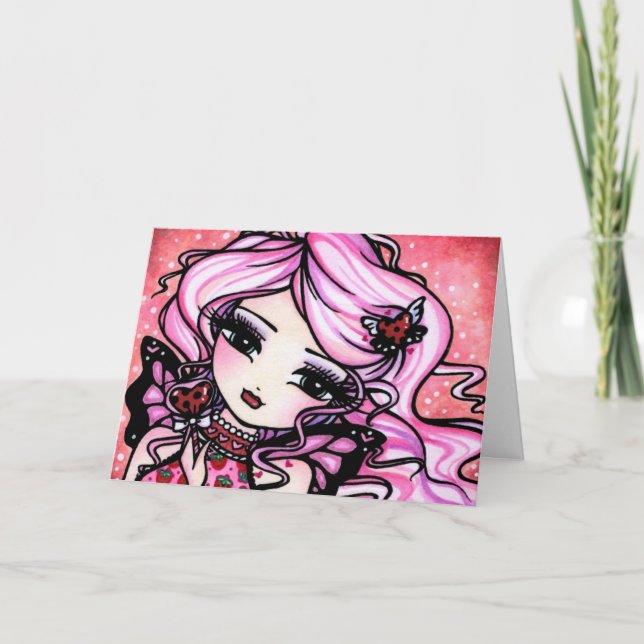 Ladybug Love Fairy Valentine Card (Front)