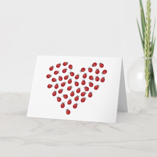 Ladybug Love Heart Card (Front)