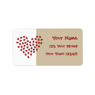 Ladybug Love Heart Label