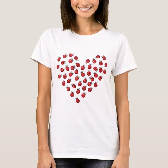 Ladybug Love Heart T-Shirt (Front)