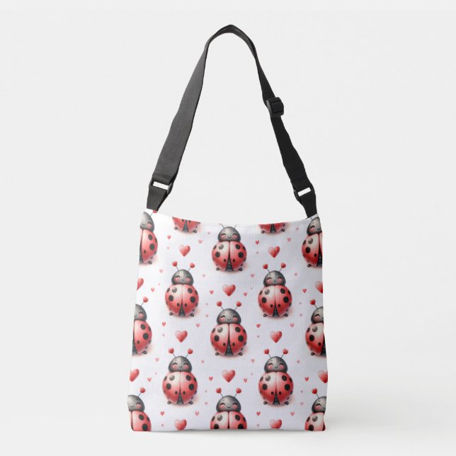 Ladybug Love (personalized) Crossbody Bag (Front)