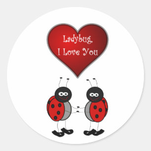 Ladybug Love Sticker/Seal Classic Round Sticker