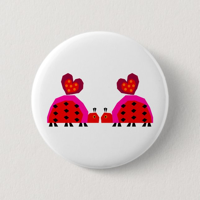 Ladybug Lovers 6 Cm Round Badge (Front)