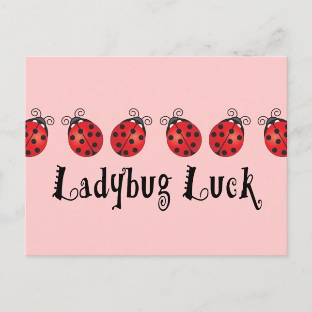 Ladybug Luck Postcard (Front)
