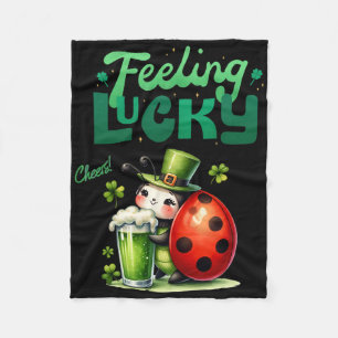 Ladybug Lucky Beer St Patricks Day Men Women Lepre Fleece Blanket