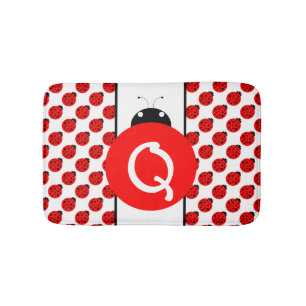 Ladybug Monogram Bath Mat