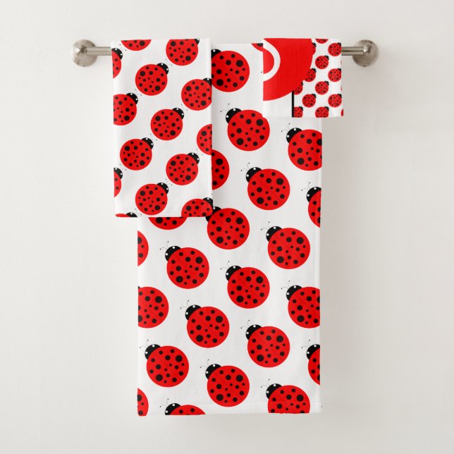 Ladybug Monogram Bath Towel Set (Insitu)