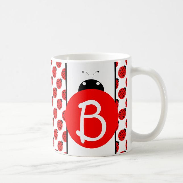 Ladybug Monogram Coffee Mug (Right)