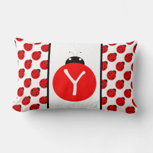 Ladybug Monogram Lumbar Cushion