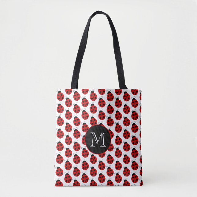 Ladybug Monogram Tote (Front)