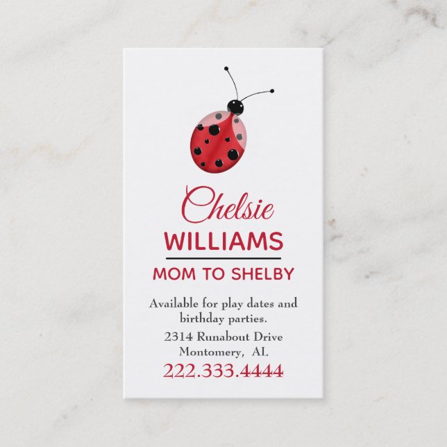 Ladybug Mummy Card (Front)