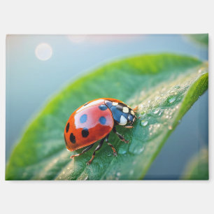 Ladybug Nature Colourful Wildlife Serene Tranquil Magnet