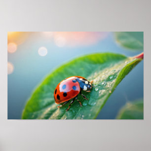 Ladybug Nature Colourful Wildlife Serene Tranquil Poster