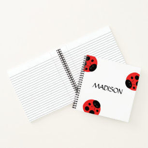 Ladybug Notes red black beetle Notebook