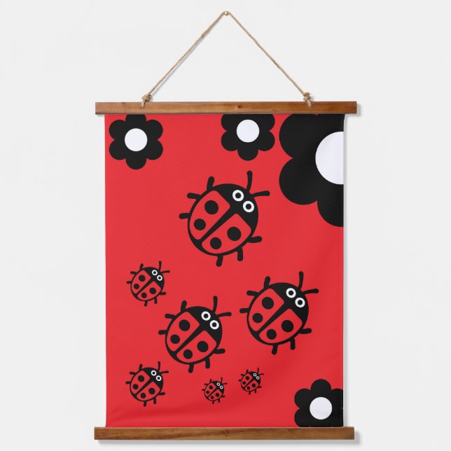 ladybug Nursery Decor Hanging Tapestry (Front)