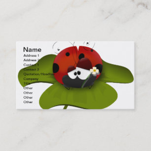 Ladybug on a green leaf business card