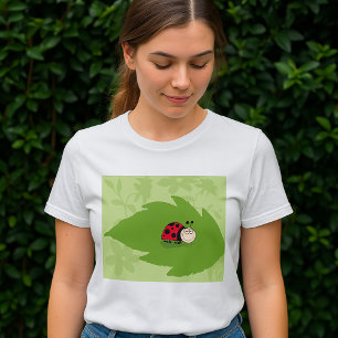 Ladybug On A Leaf Womens T-Shirt