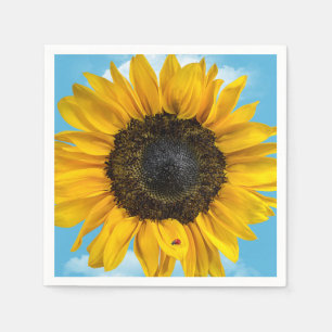 Ladybug On A Sunflower Napkin