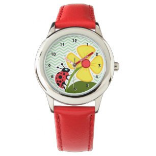 Ladybug on Celadon Chevron Watch