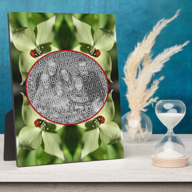 Ladybug On Dogwood Flower Add Your Photo Plaque (Side)