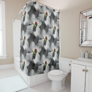 Ladybug On Dogwood Flower Nature Pattern  Shower Curtain