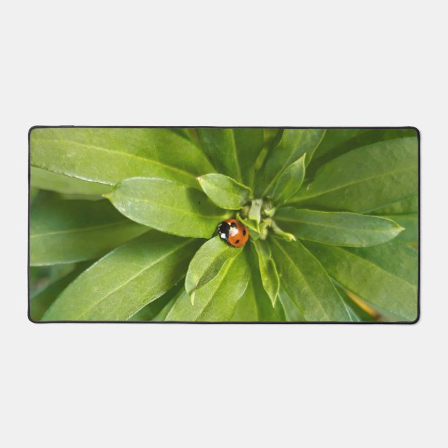 Ladybug on Flowers Desk Mat (Front)