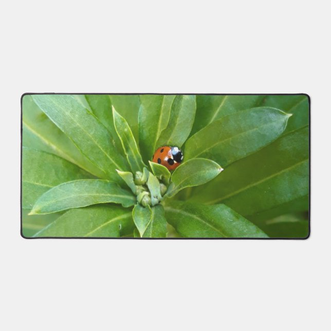 Ladybug on Flowers Desk Mat (Front)
