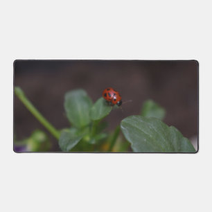 Ladybug on Flowers Desk Mat