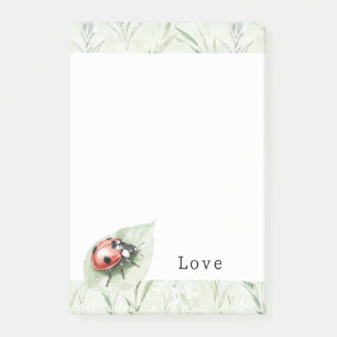 Ladybug on Leaf Love Post-it Notes