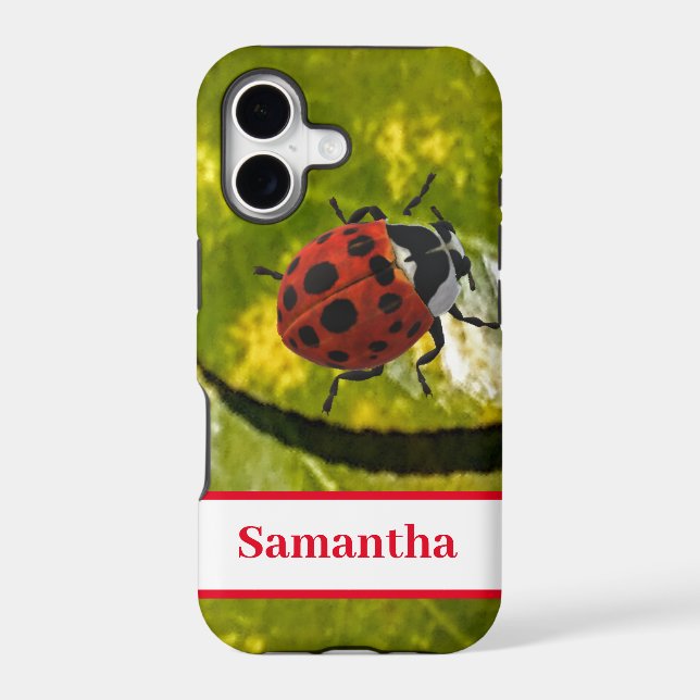 Ladybug on Leaf with Name (Back)