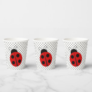 Ladybug on Polka Dots Design Pape Cups