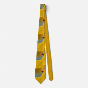 Ladybug on sunflower petal tie