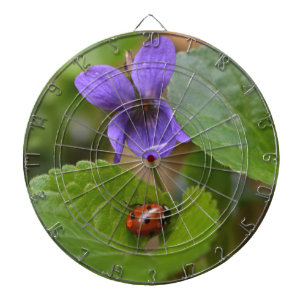 Ladybug on Sweet Violet Flowers Dartboard