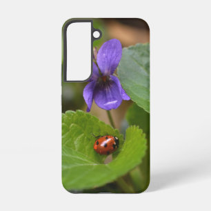 Ladybug on Sweet Violet Flowers Samsung Galaxy Case