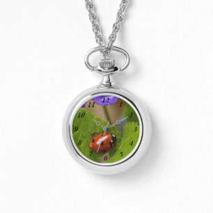 Ladybug on Sweet Violet Flowers Watch