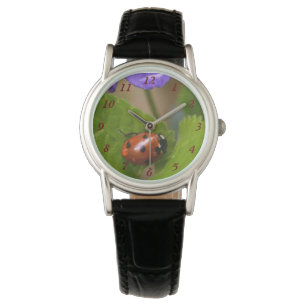 Ladybug on Sweet Violet Flowers Watch