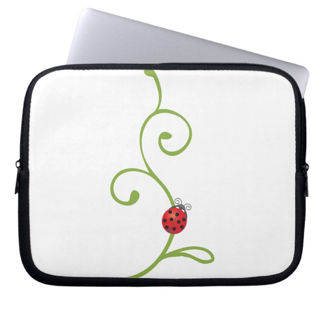 Ladybug on Vine Laptop Sleeve (Front)