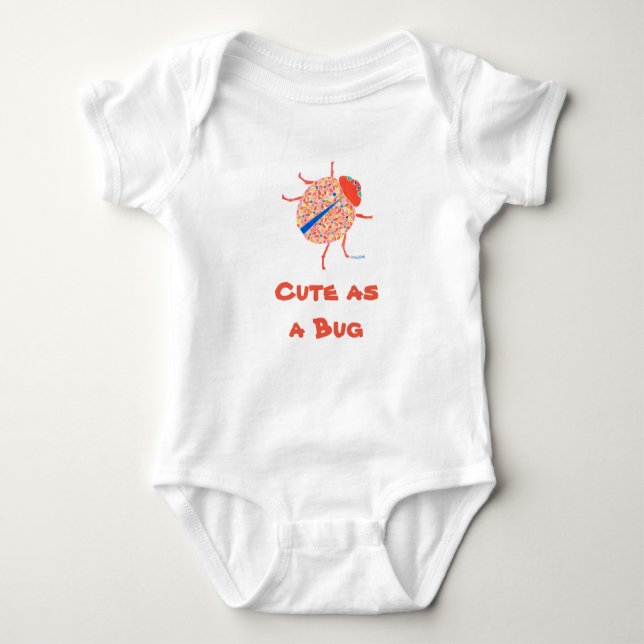 Ladybug One-Piece Baby Bodysuit (Front)