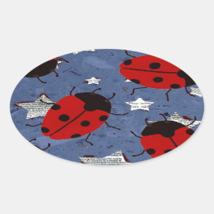 LADYBUG OVAL STICKER
